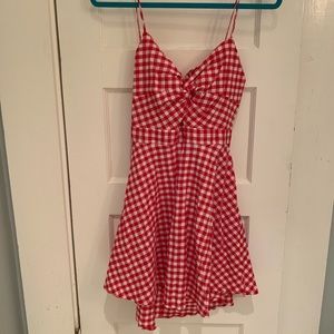 Fashion Nova Red Gingham Dress